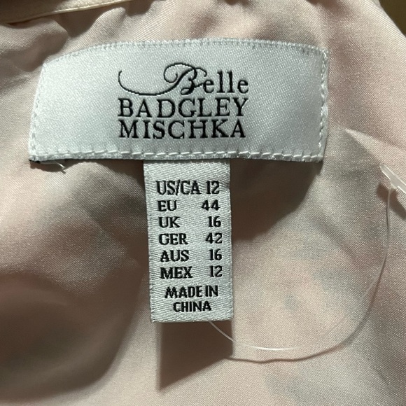 Belle Badgley Mischka Delilah Halter Dress Floral Coral and Blue Size 12 - Picture 3 of 14